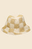 Straw Braided Checkered Bucket Hat
