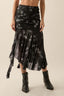 Onyx Petals Midi Skirt