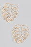 Metallic Warped Monstera Leaf Outline Stud Drop Earrings