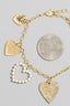 Assorted Multi Heart Charm Chain Bracelet