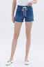 High Rise Drawstring Denim Shorts