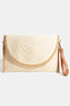 Paper Braided Round Flat Envelope Clutch Bag