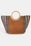 Chevron Pattern Jute Tote Bag