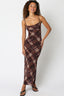 Espresso Gingham Maxi Dress