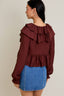 Chocolate Ruffle Top