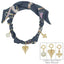 Black Knotted Scarf Necklace with Puffy Heart, Open Cross, and Bow Charm