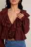 Chocolate Ruffle Top