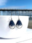 Custom Sand Rain Drop Wave Dangle Earrings | Beach Sand