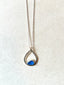 Sea Stamped Sterling Silver Teardrop Necklace