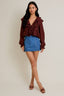 Chocolate Ruffle Top