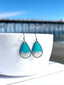 Custom Sand Rain Drop Wave Dangle Earrings | Beach Sand