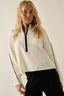 Textured Knit Half-Zip Mock-Neck Sweater