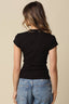 Leslie Sculpt Button-Front Knit Top