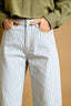 Blue Striped Barrel Leg Pants
