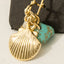 Seashell Drop Hoop Earrings