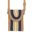 STRIPED PATTERN STRAW CELLPHONE CROSSBODY BAG