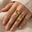 Assorted Twelve Piece Stone Ring Set