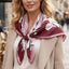 Iris Contrast Print Silk-Feel Square Scarf