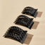 Flat Rectangle Hair Clip | Medium | Jet Black Quilted