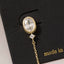 Oval Cz Bezel Stud With Long Chain Tassel Drop Earrings