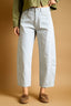 Blue Striped Barrel Leg Pants