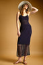 D3519   NET PATTERN ON BOTTOM KNITTED DRESS