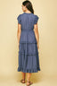 Dusty Navy Ruffled Tea Length Dress
