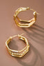 18K Gold Plated Waterproof Stainless Steel Hoop Earrings - 7102