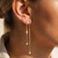 14K Gold Dipped Pearl Threader Drop Earrings - Hallelu Clothing Boutique