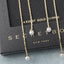 14K Gold Dipped Pearl Threader Drop Earrings - Hallelu Clothing Boutique