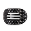 Flat Round Hair Clip | Large | Jet Black Quilted