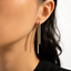 Double Line CZ Drop Earrings