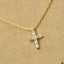 18K Gold Dipped Baguette Cz Cross Necklace - Hallelu Clothing Boutique