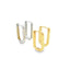 18K Gold/Rhodium Filled Rectangle Hoops Earrings - Hallelu Clothing Boutique
