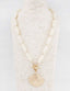 White Oval Stone Shell Necklace