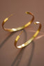 18K Gold Plated Waterproof Stainless Steel Hoop Earrings - 7197
