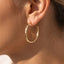 18K Gold Dipped Hammered Small Hoop Earrings