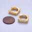 24K Gold Filled Rhinestone Square Huggie Earrings