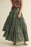 Olive Bloom Maxi Skirt