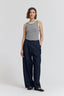 Grey Melange Binding Tank Top