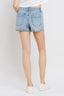 Mid Rise Raw Distressed Hem Shorts