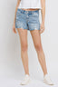 Mid Rise Raw Distressed Hem Shorts