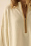 Textured Knit Half-Zip Mock-Neck Sweater