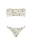 Floral-patterned bikini set on a white background
