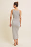 Stretchy Rib Sweater Slim Bodycon Midi Dress
