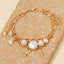 Sea Life And Pearl Charms Layered Chain Bracelet