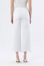 High Rise Uneven Raw Hem Crop Wide Jeans