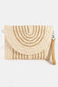 White Cord Braided Accent Paper Envelope Clutch Bag