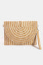 White Cord Braided Accent Paper Envelope Clutch Bag