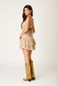 Golden Gingham Mini Dress